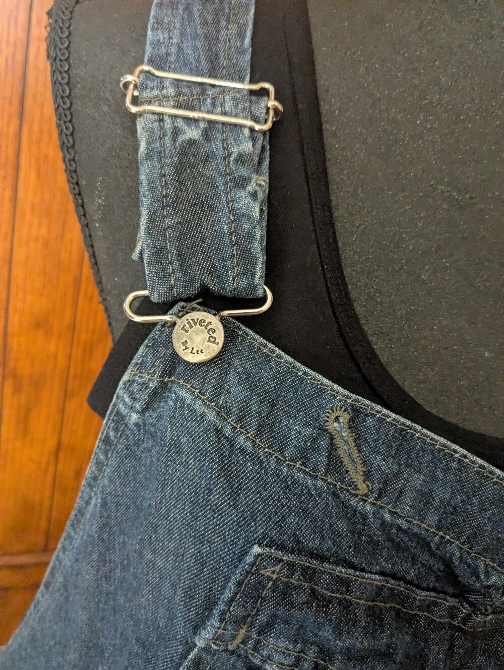 LEE Riveted Overall Denim Dress, Vintage, Wmn XL, EUC!!! - Picture 6 of 7